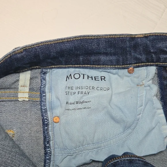 MOTHER Distressed Flare Jeans in Blue - Picture 8 of 13